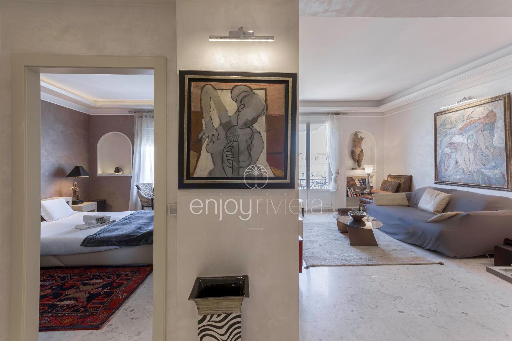 Palais Miramar Suite Art Modern - Derniere Etages Vue Mer - 75M De Confort - En Face Des Plages -Wifi - Clim คานส์ ภายนอก รูปภาพ