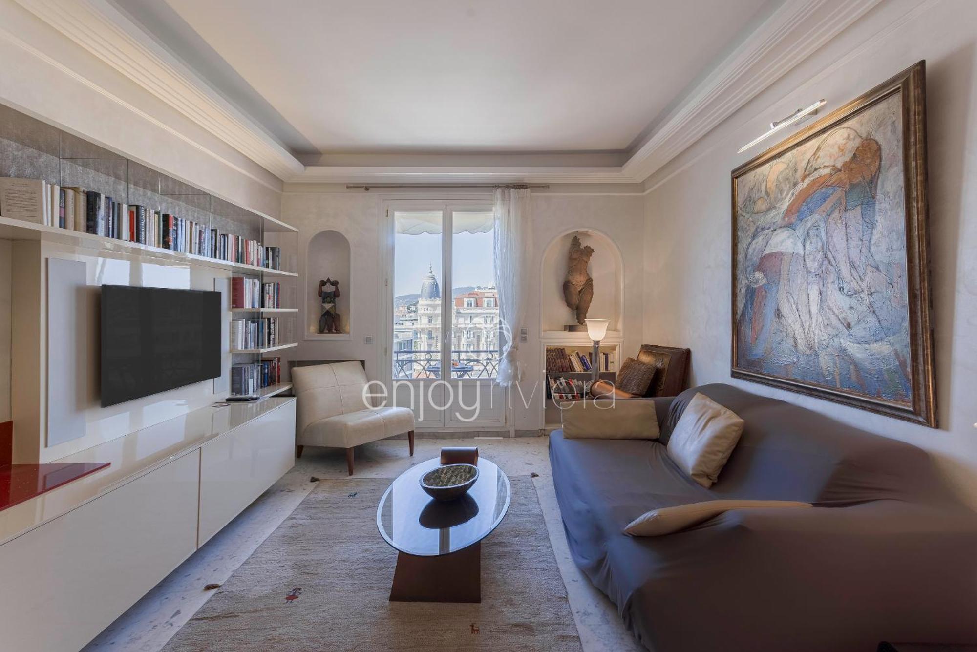 Palais Miramar Suite Art Modern - Derniere Etages Vue Mer - 75M De Confort - En Face Des Plages -Wifi - Clim คานส์ ภายนอก รูปภาพ
